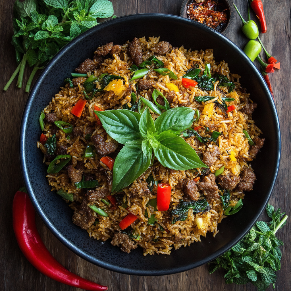 F7. Basil Beef Fried Rice
