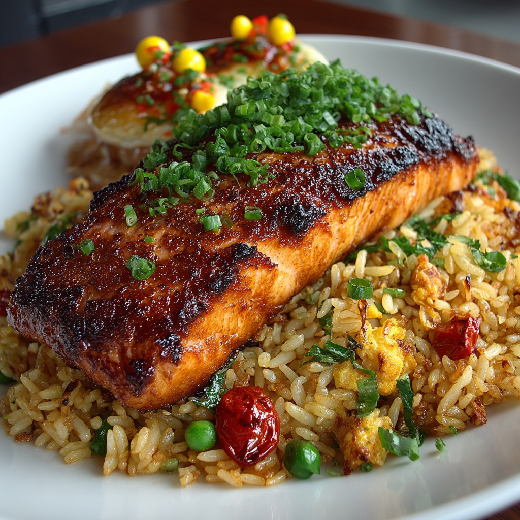 F8. Grilled Shredded Salmon Fried Rice